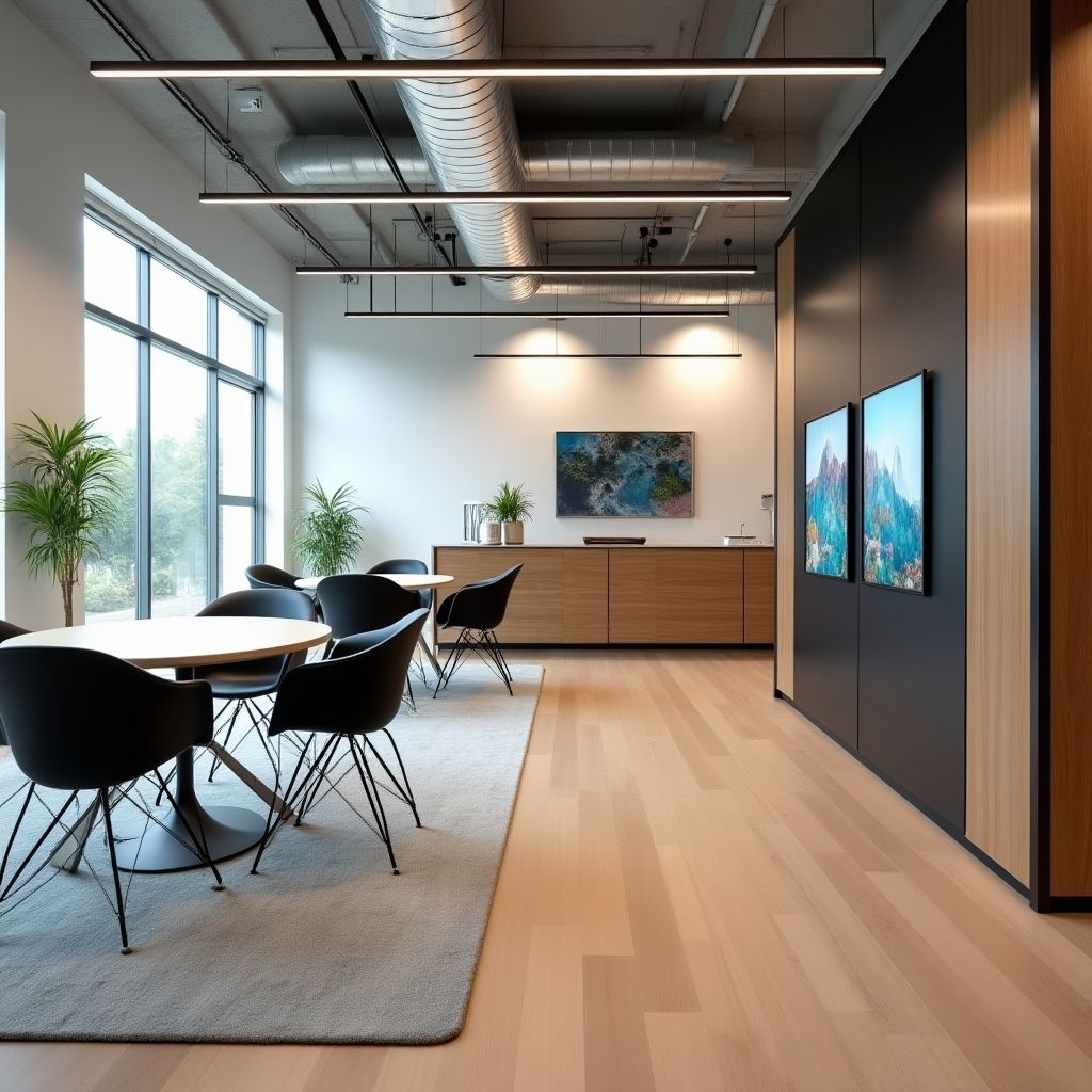 Oficinas modernas ContaConsult con espacios abiertos colaborativos
